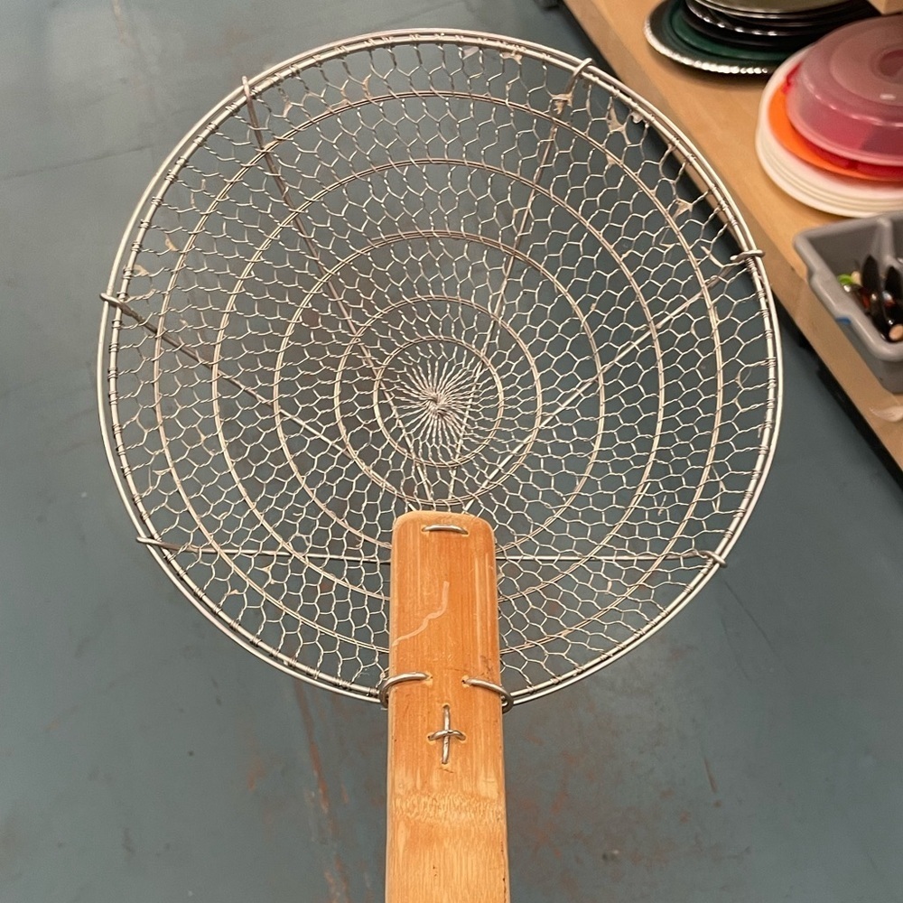 Stainless Steel Skimmer with Wooden Handle​